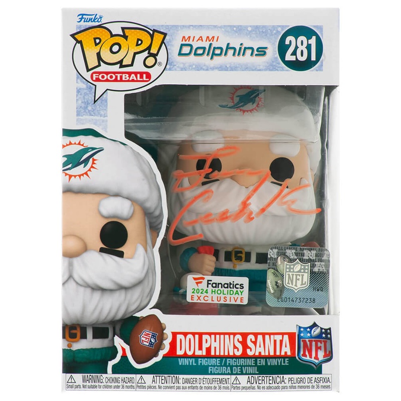 Larry Csonka Signed Miami Dolphins SANTA Funko Pop Doll #281 – (SCHWARTZ COA)