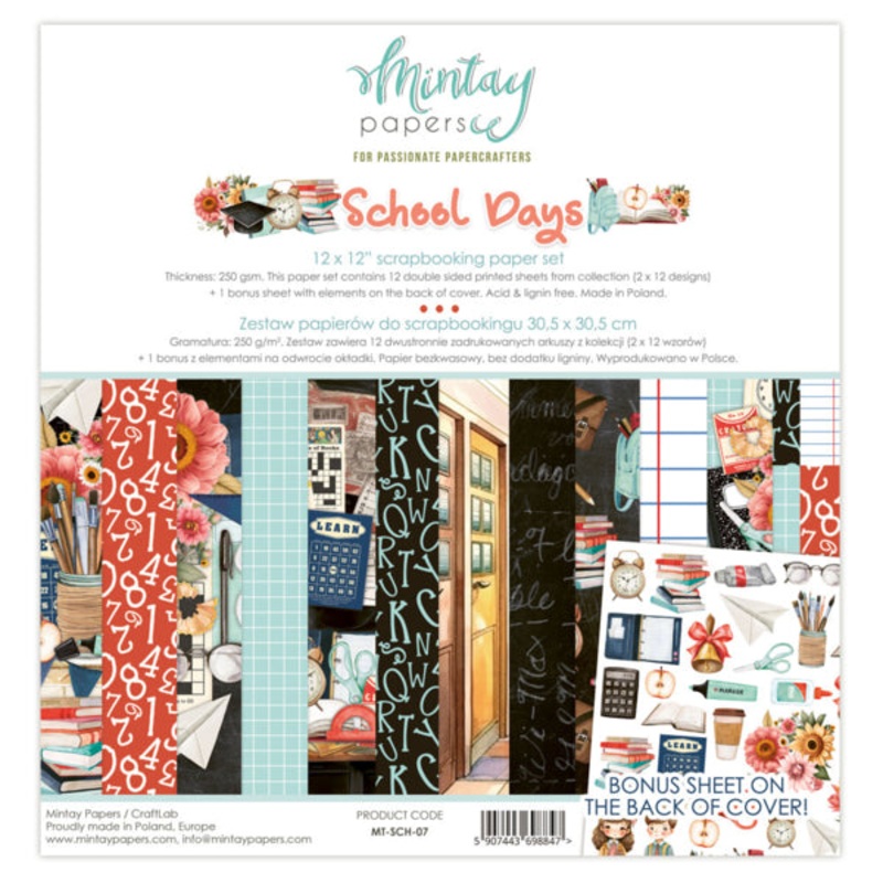 MINTAY PAPERS 12 X 12 PAPER SET – SCHOOL DAYS