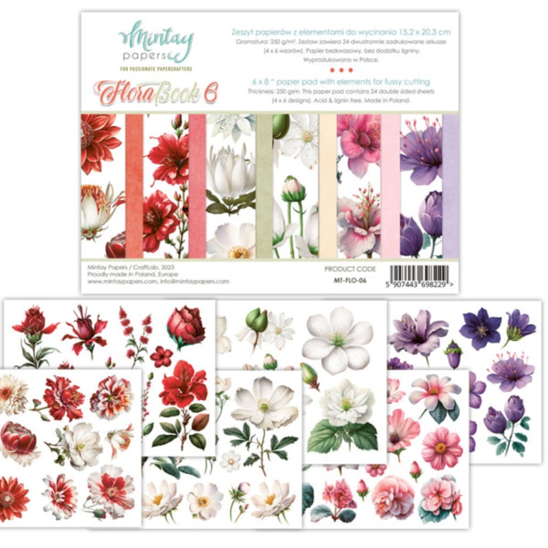 Mintay Papers 6 X 8 BOOK – ELEMENTS FOR PRECISE CUTTING – FLORA 6