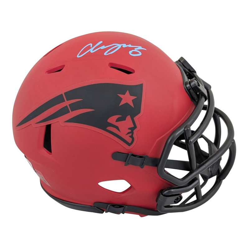 Patriots Christian Gonzalez Signed Rave Speed Mini Helmet BAS Witnessed