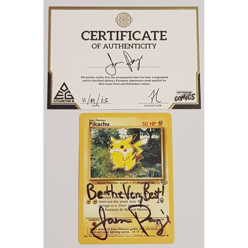 Pokemon Jungle Pikachu #60/64 Trading Card (Signed by Jason Paige)