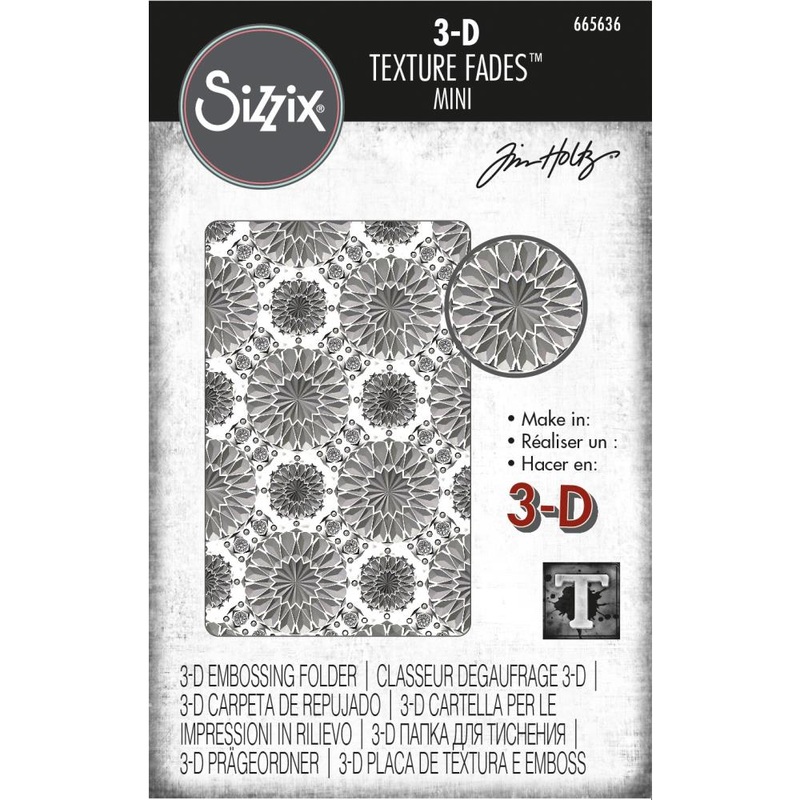 Sizzix 3D Texture Fades Embossing Folder By Tim Holtz Mini Kaleidoscope