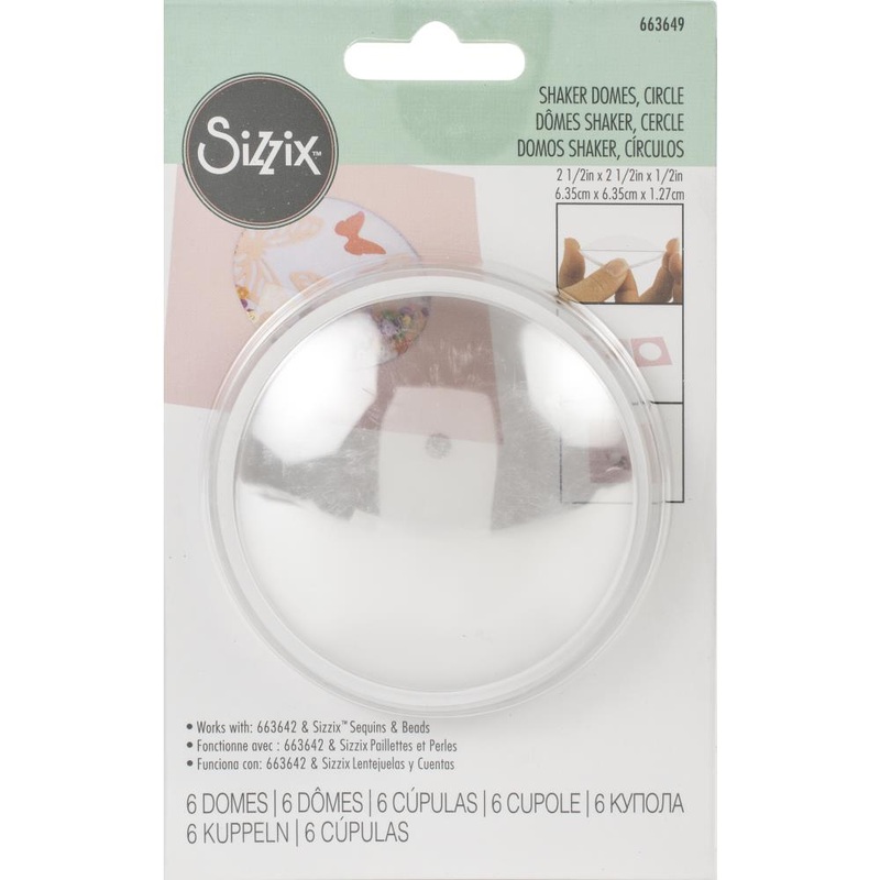 Sizzix Making Essentials Shaker Domes Circle 2.5, 6/Pkg