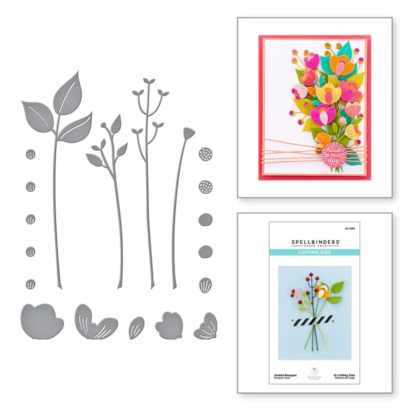 Spellbinders SEALED BOUQUET ETCHED DIES FROM THE FLORAL REFLECTION COLLECTION
