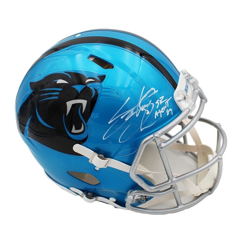 Steve Smith Sr Signed Panthers Speed Authentic Flash Helmet Agent 89 Insc