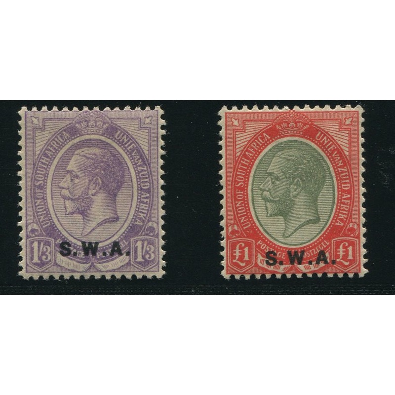 SWA 1927 KGV 1/3 & 1  MINT – SACC 91/2