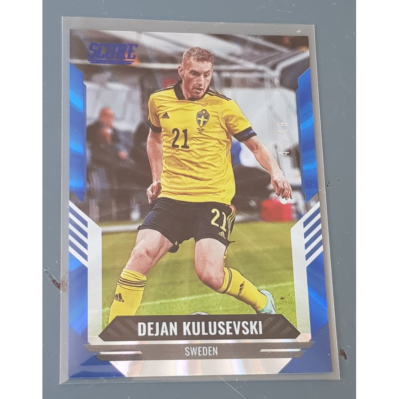 2021-22 Panini Score FIFA Dejan Kulusevski #5 Blue Laser Parallel /49 Trading Card