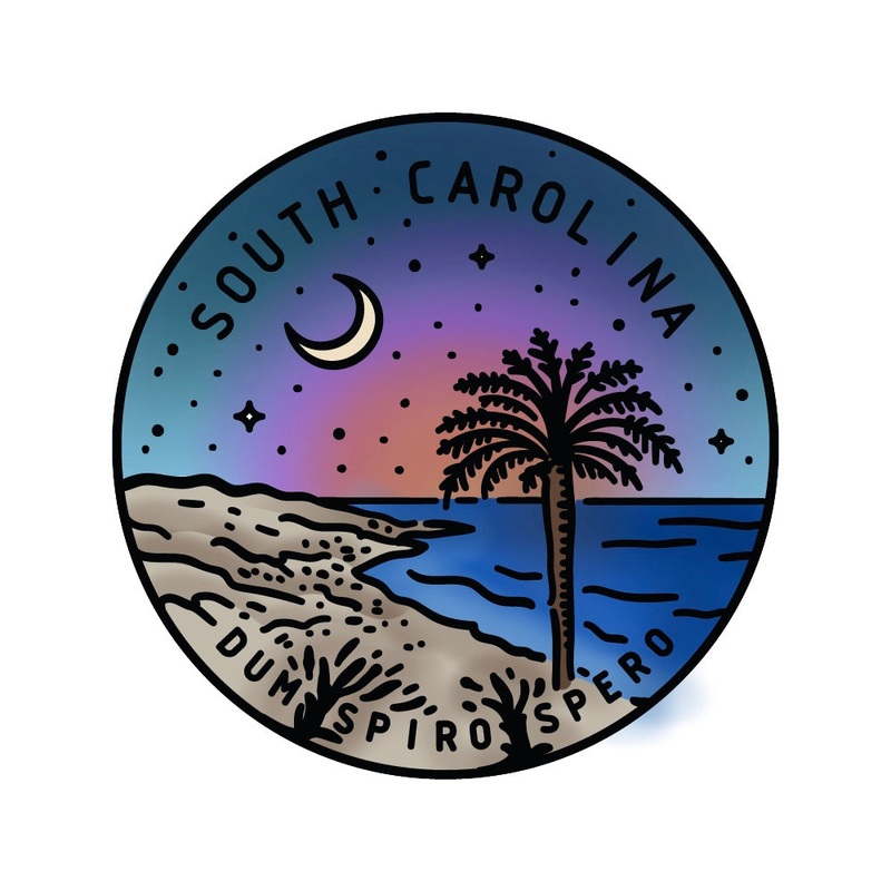 50 States Circles – 2×2 Stamp Set – South Carolina