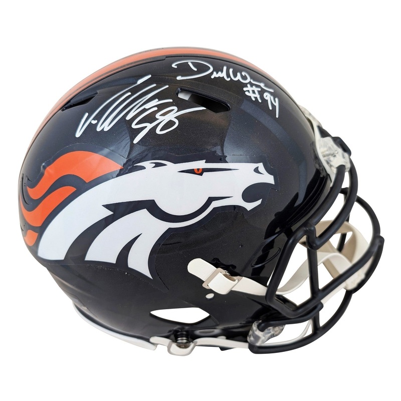Broncos DeMarcus Ware & Von Miller Signed Full Size Speed Proline Helmet BAS Wit