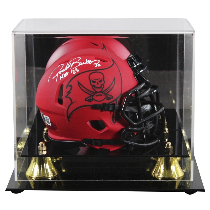Buccaneers Ronde Barber HOF 23 Signed Rave Speed Mini Helmet W/ Case BAS Wit
