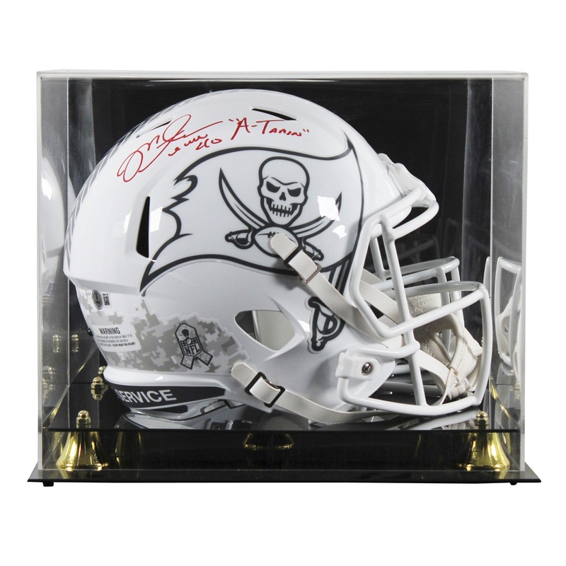 Bucs Mike Alstott A-Train Signed STS III F/S Speed Rep Helmet W/ Case BAS Wit