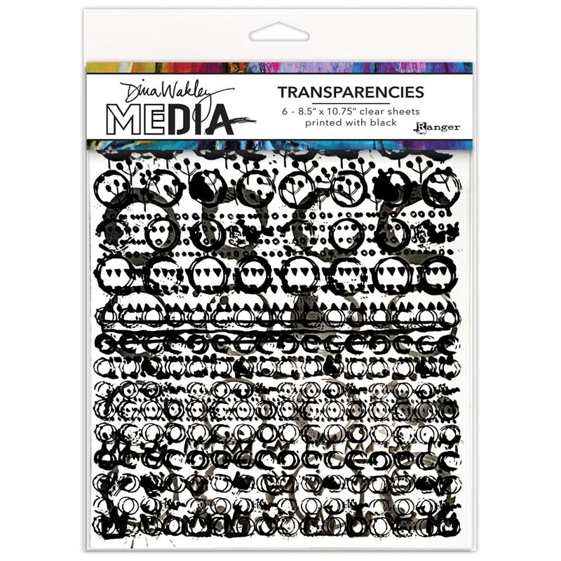 Dina Wakley Media Transparencies 8.5X10.75 6/Pkg Pattern Play Set 2