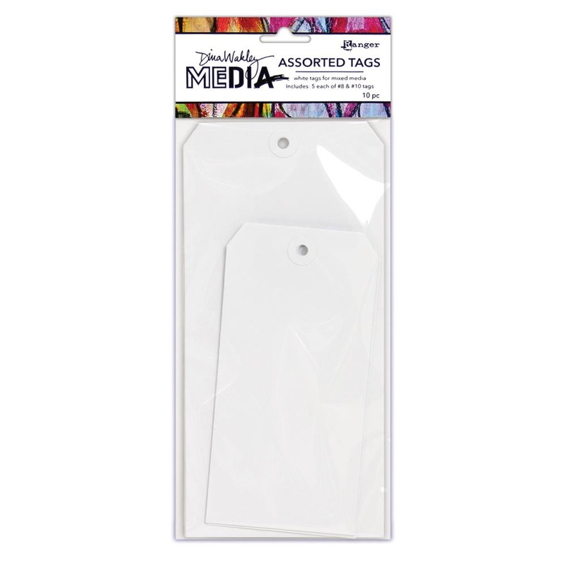 Dina Wakley Media White Tags #8 & #10