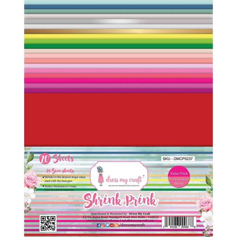 Dress My Craft Shrink Prink Frosted Glass Sheets A4 20/Pkg