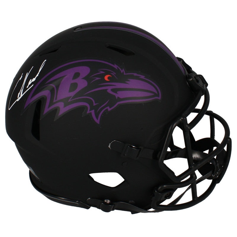Ed Reed Autographed Ravens ‘Eclipse’ Authentic Speed Helmet Beckett