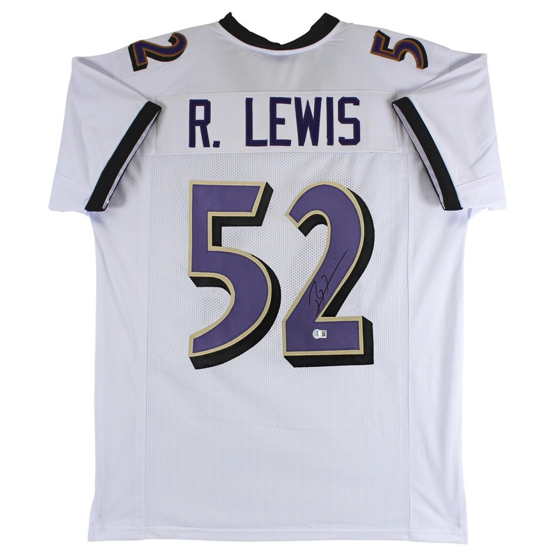 Ray Lewis Authentic Signed White Pro Style Jersey Autographed BAS Witnessed
