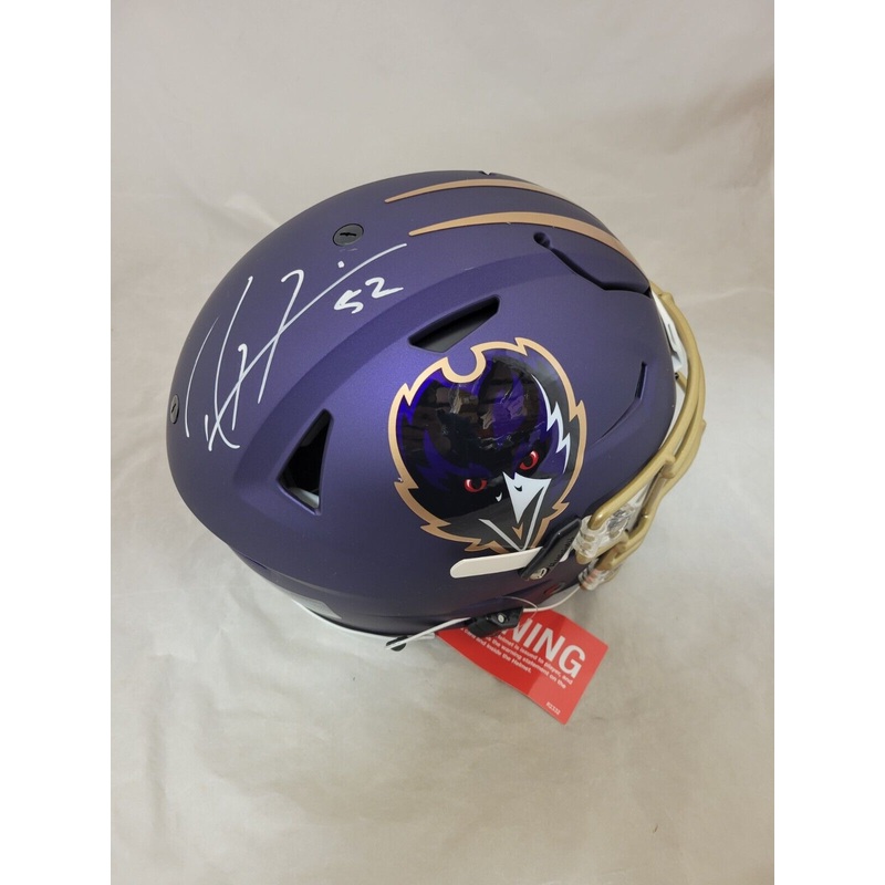 RAY LEWIS SIGNED BALTIMORE RAVENS ALTERNATE SPEEDFLEX AUTHENTIC HELMET BECKETT