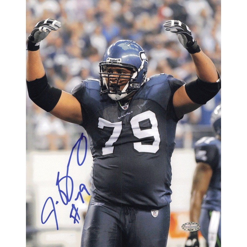 Red Bryant Autographed Signed 8×10 Photo Seattle Seahawks MCS Holo #63121