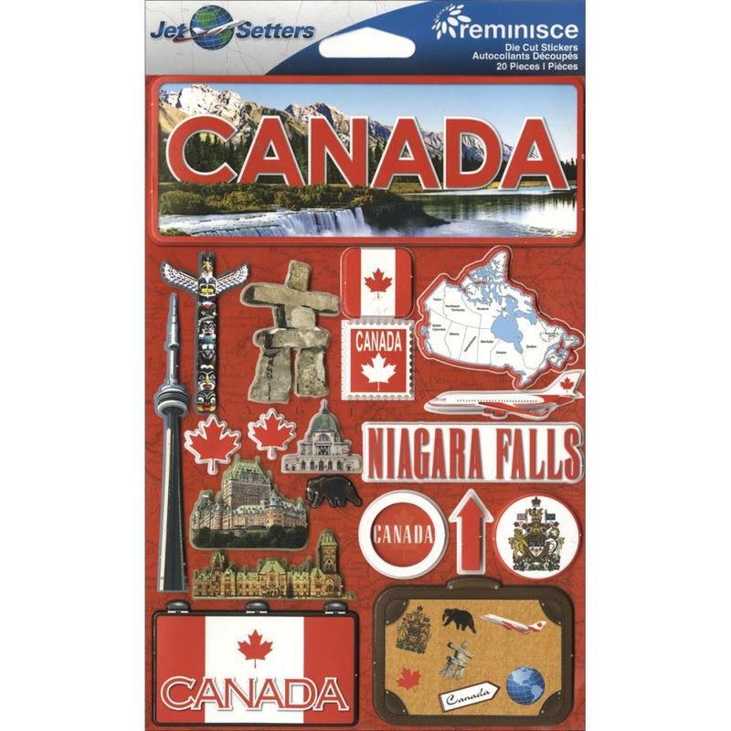 Reminisce – Canada – Jet Setters Country Dimensional Stickers 4.5X7.5