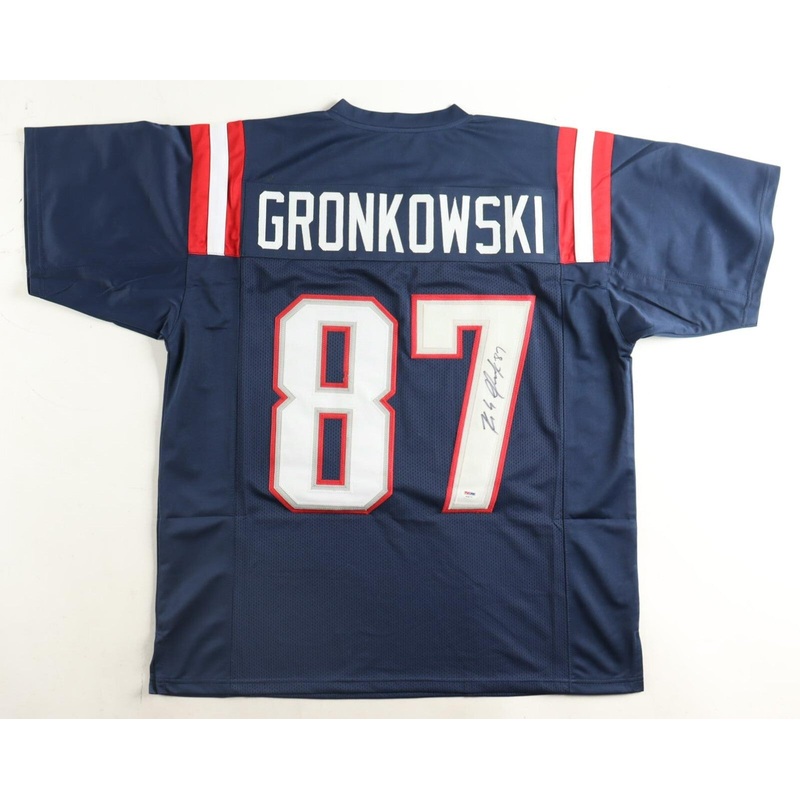 Rob Gronkowski Signed New England Patriots Jersey (PSA) 4xSuper Bowl Champ / TE