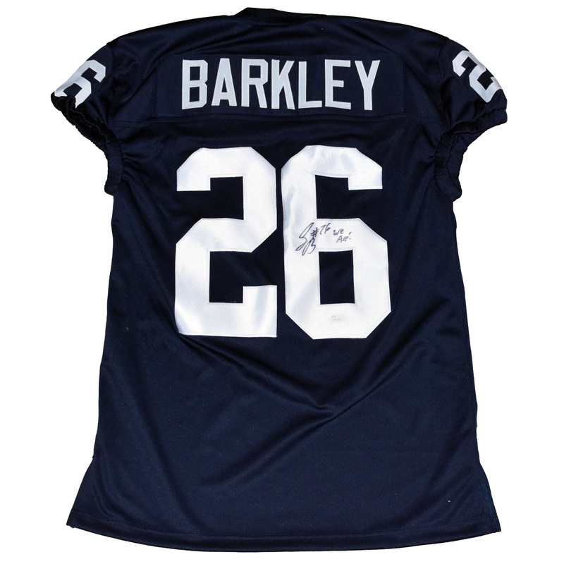 SAQUON BARKLEY SIGNED PENN STATE NITTANY LIONS #26 GAME CUT JERSEY JSA W/ WE ARE