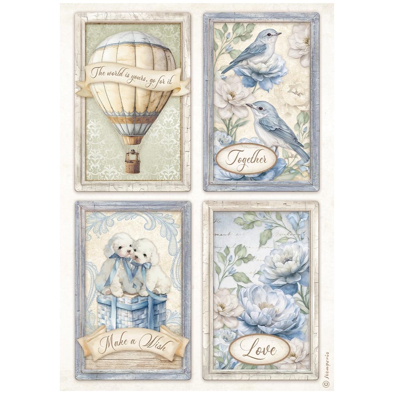 Stamperia Timeless A4 Rice Paper 4 Cards (1pc)