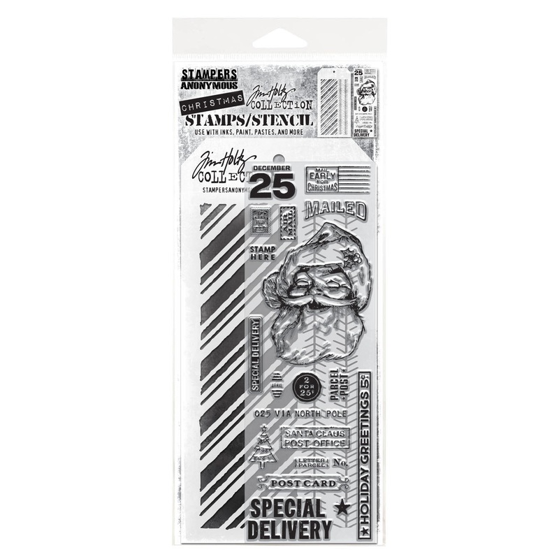 Stampers Anonymous Media #54 Tim Holtz Clear Stamp and Stencil