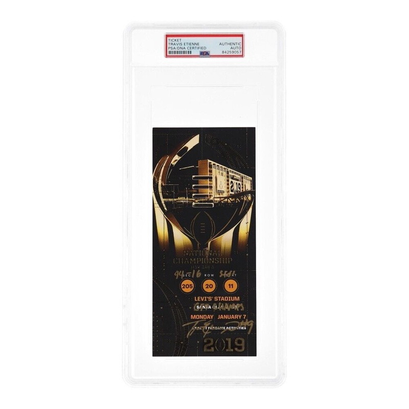Travis Etienne Signed Clemson Tigers 2019 National Championship Ticket (PSA Enc)