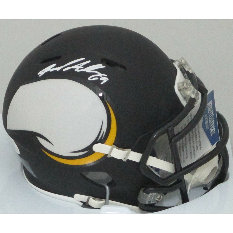 Vikings legend JARED ALLEN Signed Riddell Speed AMP Speed Mini Helmet AUTO – BCA