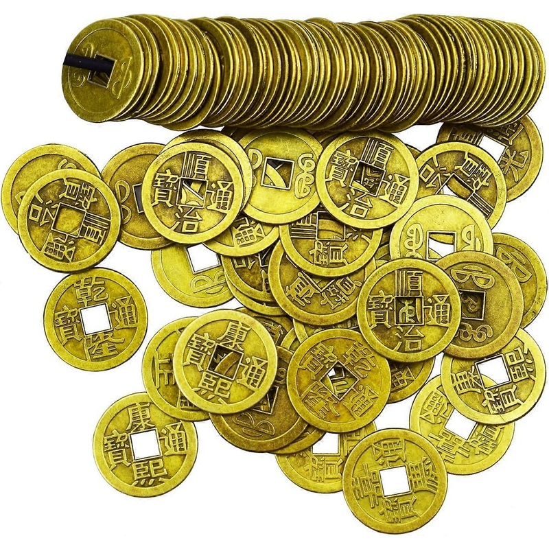 100 Pieces 1 Inch Chinese Fortune Coins Feng Shui I-Ching Coins Chinese Good Luck Coins Ancient Chinese Dynasty Time Coin