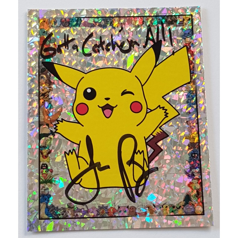 1999 Merlin Pokemon Pikachu #s6 Foil Sticker (Signed by Jason Paige)