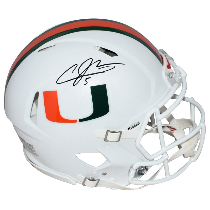 ANDRE JOHNSON AUTOGRAPHED MIAMI HURRICANES AUTHENTIC SPEED HELMET JSA