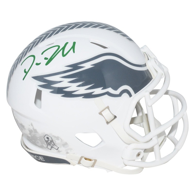BIG DOM DISANDRO SIGNED PHILADELPHIA EAGLES SALUTE TO SERVICE 3 MINI HELMET BAS