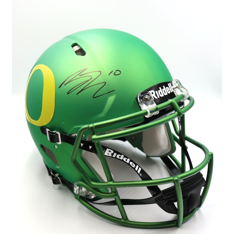 Bo Nix Autographed Candy Apple Green Oregon Ducks Pro Speed Helmet Beckett COA