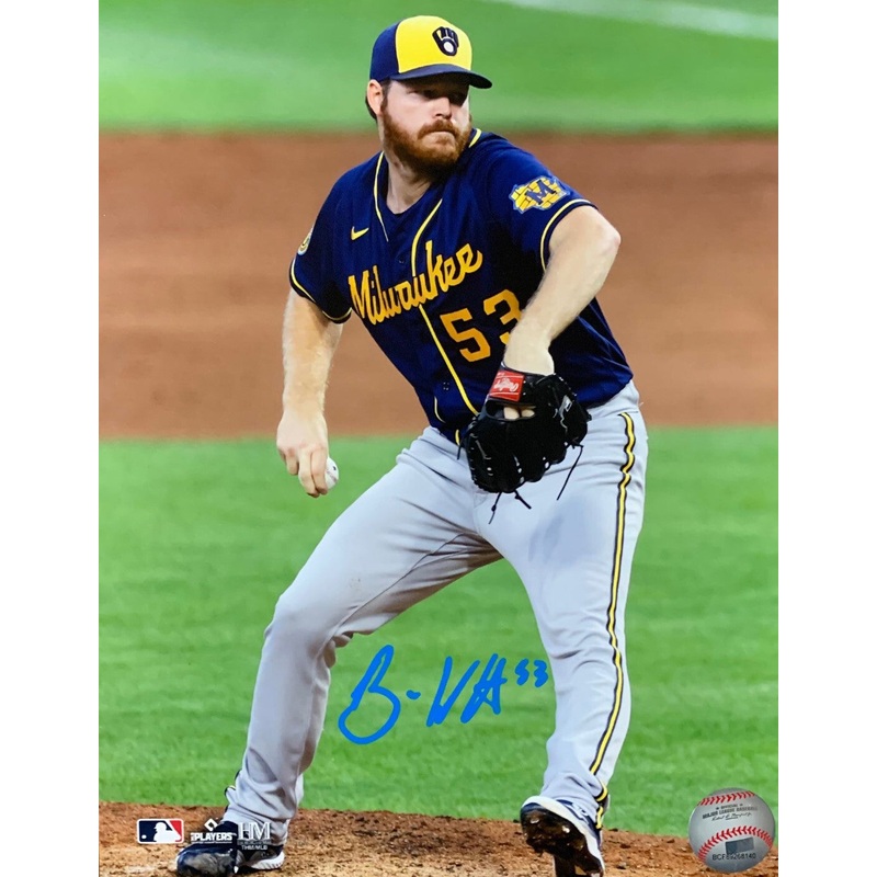 Brewers All Star Pitcher BRANDON WOODRUFF Signed 8×10 Photo #1 AUTO –