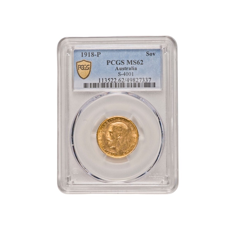 George V 1918P Gold Sovereign PCGS MS62 (Uncirculated)