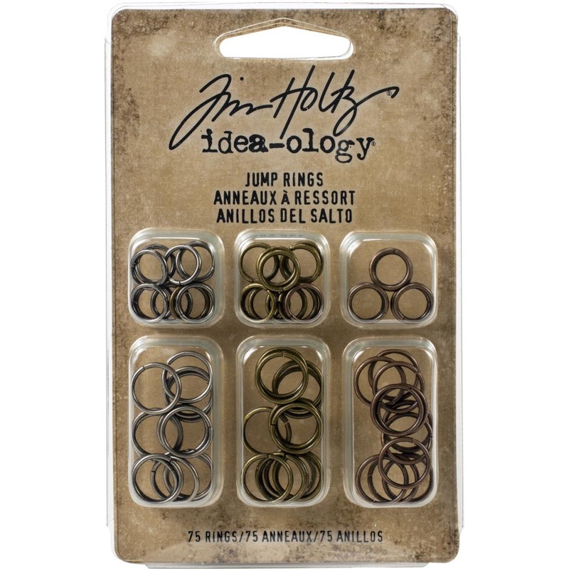 Idea-Ology Metal Jump Rings 8mm & 10mm 75/Pkg Antique Nickel, Brass & Copper