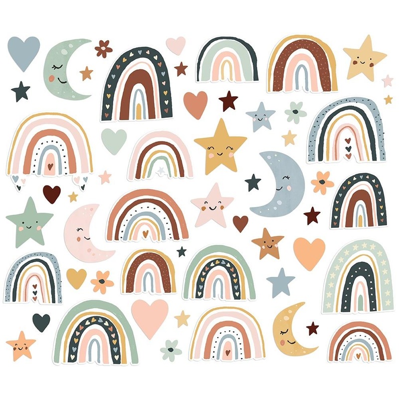 Simple Stories Boho Baby Bits & Pieces Die-Cuts 56/Pkg Rainbow