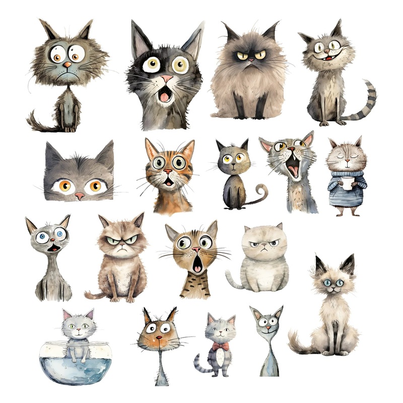 Simply Stated – Quirky Cats Ephemera Pack