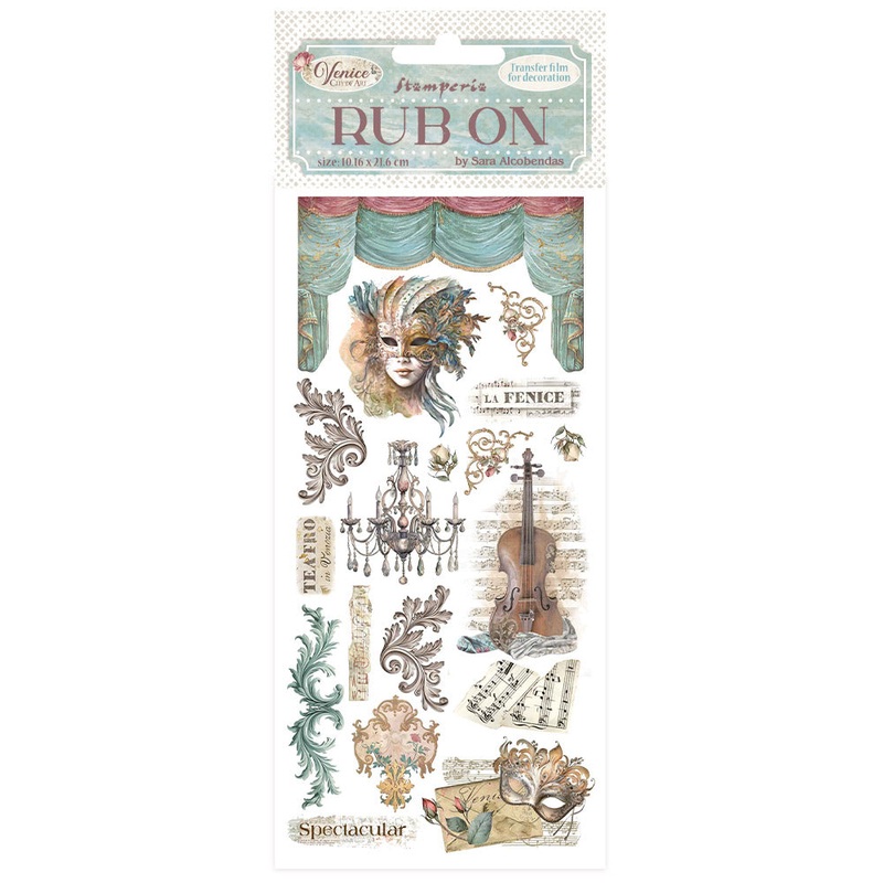 Stamperia Venice City of Art Rub-On 4×8,5 Inch Masks