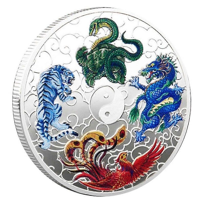 1PCS Ancient Mythical Creatures Lucky Coin Lottery Ticket Scratcher Tool Lucky Charms Challenge Coin