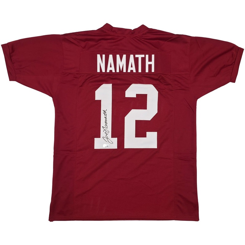ALABAMA CRIMSON TIDE JOE NAMATH AUTOGRAPHED MAROON JERSEY BECKETT WITNESS 241649