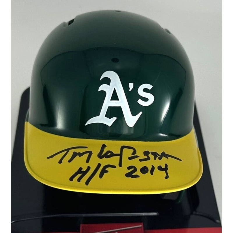 Athletics TONY LARUSSA Signed Rawlings Baseball Mini Helmet AUTO W/ HOF – BAS