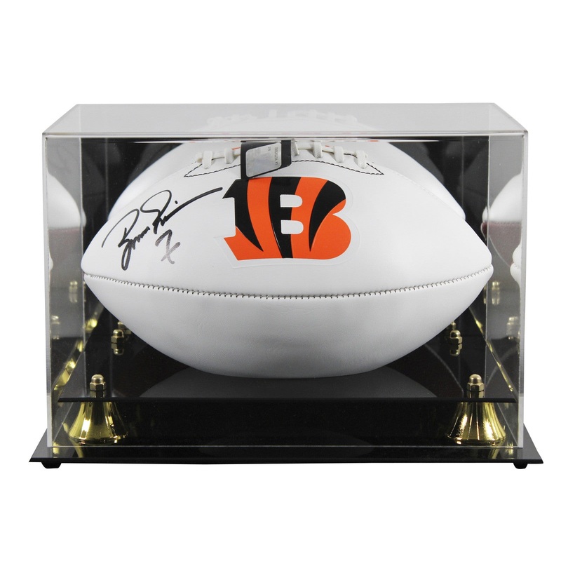 Bengals Boomer Esiason Signed Franklin White Panel Football W/ Case BAS Witness