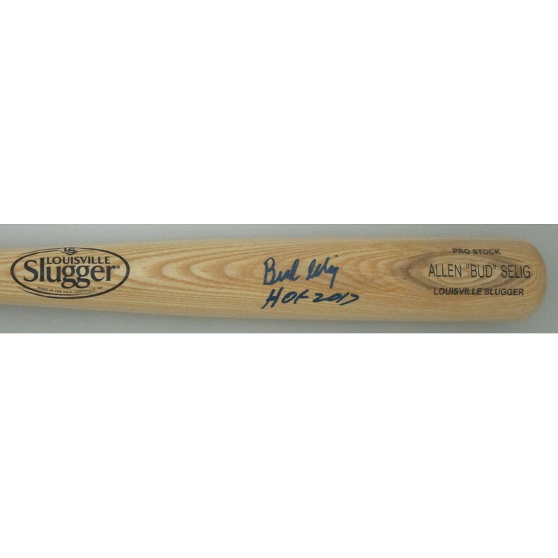 Brewers BUD SELIG Signed Louisville Slugger Name Engraved Blonde Bat AUTO JSA