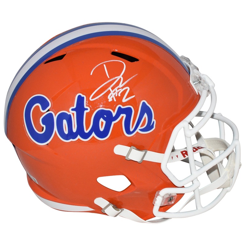DJ LAGWAY AUTOGRAPHED FLORIDA GATORS ORANGE FULL SIZE SPEED HELMET BECKETT