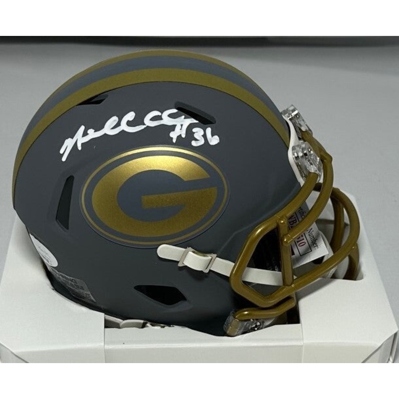Packers SB Champ NICK COLLINS Signed Riddell SLATE Speed Mini Helmet AUTO – JSA