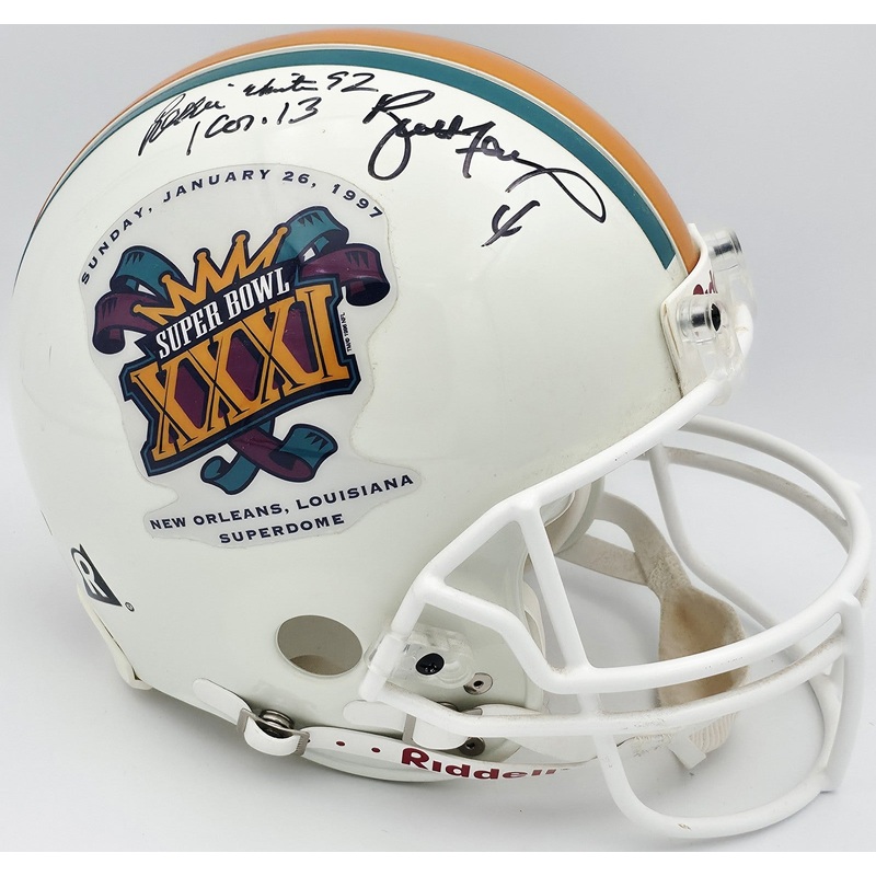 Reggie White & Brett Favre Autographed Packers White Full Size Authentic Super B