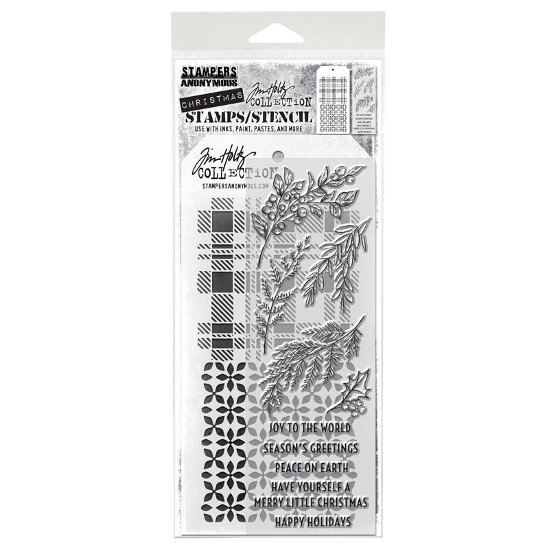 Stampers Anonymous Media #32 Tim Holtz Clear Stamp and Stencil
