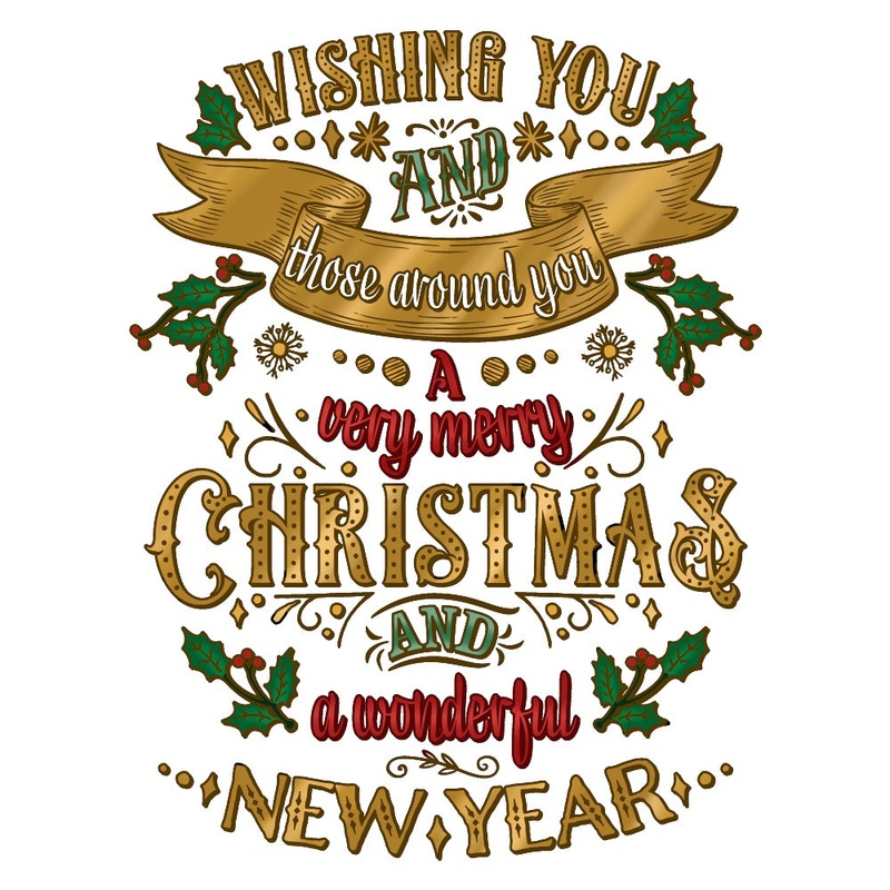 Very Merry Christmas – 5×6 Rubber Cling Background Stamp